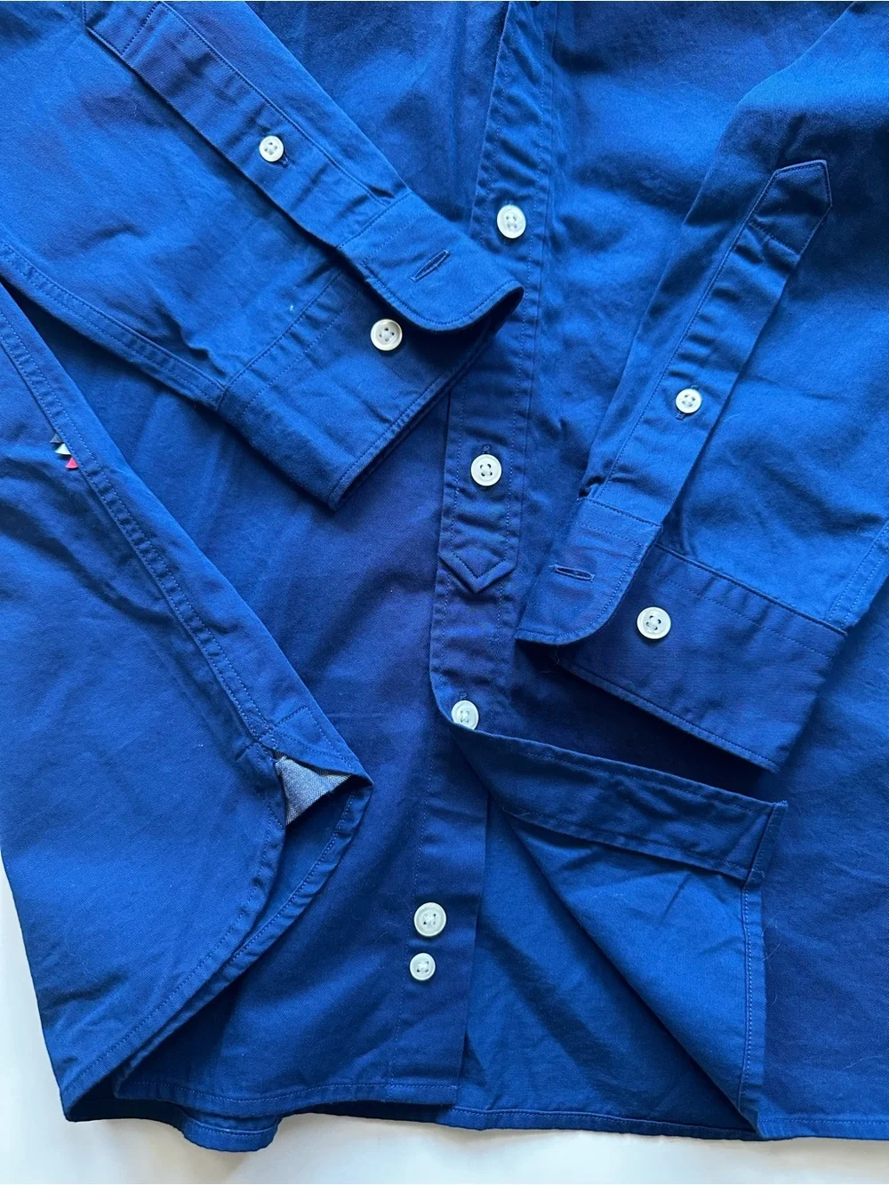 Lacoste L!VE Inkwell Blue Cotton Long Sleeve Button Down Shirt NWT 42 L Slim